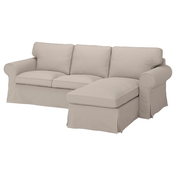 New ! IKEA UPPLAND Cover For Sofa With Chaise/Totebo Light Beige 404.854.01